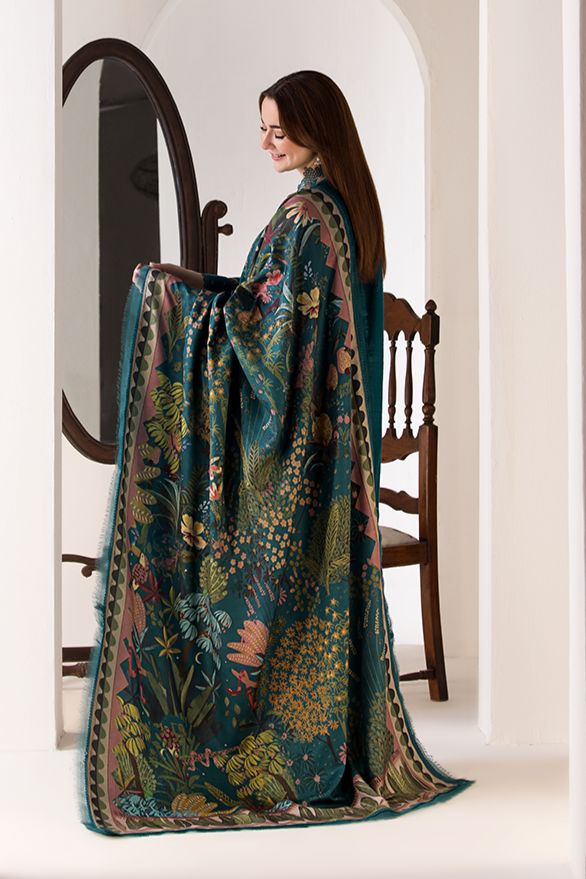 SOBIA NAZIR - 3PC LAWN EMBROIDERED SHIRT WITH DIGITAL PRINTED DUPATTA AND TROUSER -